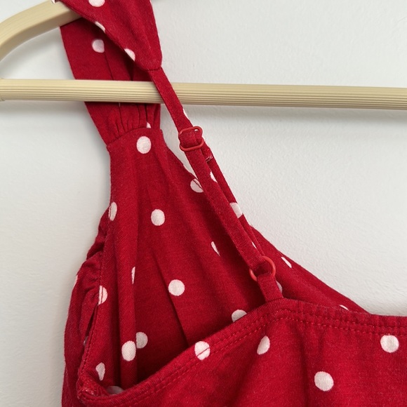 Red polka dot rushed tank - Picture 5 of 5